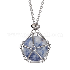 Stainless Steel Macrame Pouch Empty Stone Holder for Pendant Necklace Making&nbsp;NJEW-JN04532-02
