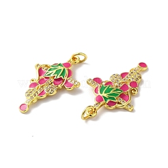Rack Plating Brass Micro Pave Clear Cubic Zirconia Pendants&nbsp;KK-D074-12G