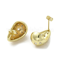 Brass with Cubic Zirconia Stud Earrings&nbsp;EJEW-G381-03G