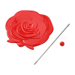 Rose Flower Glass Handheld Mirrors with Plastic Handle & Iron Rod&nbsp;GL-CBAE5B0-01