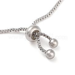 Alloy Crystal Rhinestone Box Chain Slider Bracelets&nbsp;BJEW-F469-01P