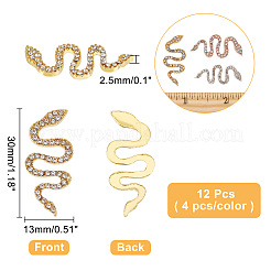 12Pcs 3 Colors Alloy Rhinestones Cabochons&nbsp;MRMJ-AR0001-08