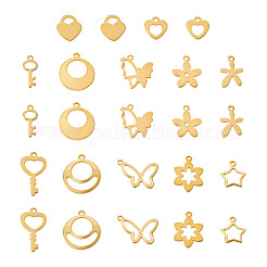 24Pcs 12 Style Stainless Steel Charms&nbsp;STAS-FW0001-30