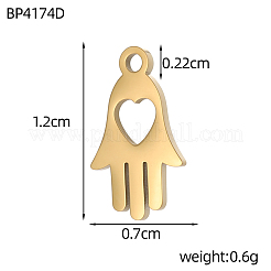 304 Stainless Steel Pendants&nbsp;STAS-OY012-22G
