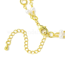 Brass & Round Glass Double Layer Necklaces&nbsp;NJEW-JN04989