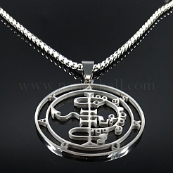 201 Stainless Steel Demonic Symbol Pendant Necklaces for Men&nbsp;FS-WG67A41-01