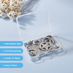 18Pcs 9 Styles 304 Stainless Steel Pendants&nbsp;STAS-TA0001-84
