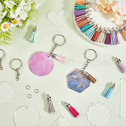 DIY Acrylic & Faux Suede Tasse Keychain Making Kits&nbsp;DIY-SP0002-45