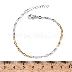 304 Stainless Steel Dapped Chains Bracelets for Women&nbsp;BJEW-D466-08C-GP