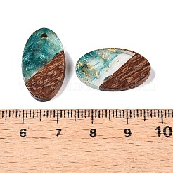 Transparent Resin and Walnut Wood Pendants&nbsp;RESI-T057-03I