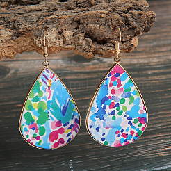 Imitation Leather Teardrop Dangle Earrings&nbsp;FS-WG4D344-01