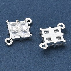 Brass Pave Clear Cubic Zirconia Connector Charms&nbsp;CU-CBAB0CF-03S