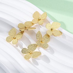 Textured Butterfly Brass Stud Earrings&nbsp;EJEW-R025-26G