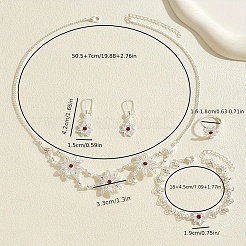 Alloy Flower Bracelets & Earrings & Necklaces & Rings Sets for Women&nbsp;LA6094