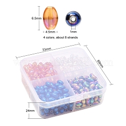 8 Strand 4 Colors Electroplate Glass Beads Strands&nbsp;EGLA-YW0001-37