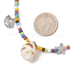 Natural Spiral Shell Pendant Necklaces&nbsp;NJEW-JN05179