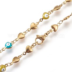304 Stainless Steel Rosary Bead Necklaces&nbsp;NJEW-E133-03G
