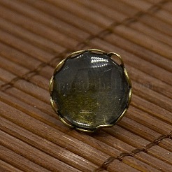 12x5~6mm Dome Transparent Glass Cabochons and Antique Bronze Brass Ear Stud Findings for DIY Stud Earrings&nbsp;DIY-X0180-AB-NF