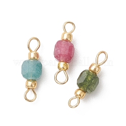 Natural Mixed Stone Faceted Cube Connector Charms&nbsp;PALLOY-JF05037