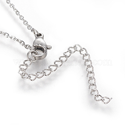 Brass Initial Pendant Necklaces&nbsp;NJEW-I230-24P-F