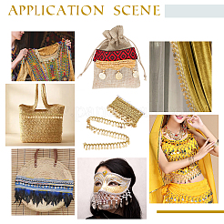 Polyester Fringe Lace Trim Ribbon with Charms Tassel&nbsp;OCOR-WH0078-337A
