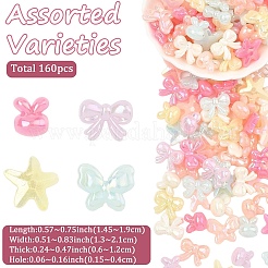 160Pcs 4 Styles Opaque Acrylic European Beads&nbsp;OACR-YW0004-47