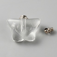 Glass Bottle Locket Pendants&nbsp;GLAA-WH0033-65