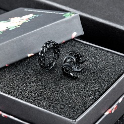 5Pcs 5 Style Spray Painted Brass Cuff Rings&nbsp;RJEW-SZ0001-02