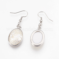 Natural White Shell Dangle Earrings&nbsp;EJEW-F162-B04