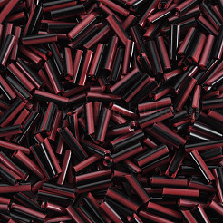 Opaque Colours Two Tone Seed Glass Bugle Beads&nbsp;SEED-T006-02A-01