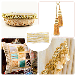 Metallic Polyester Braided Lace Trim Ribbons&nbsp;OCOR-WH0060-76A