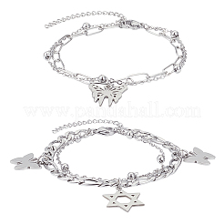4Pcs 2 Styles Alloy Multi-strand Bracelets for Women&nbsp;BJEW-SC0001-59