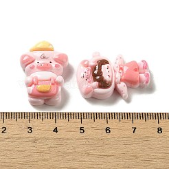 Stationery Theme Opaque Pig Study Tool Resin Decoden Cabochons&nbsp;RESI-G090-02