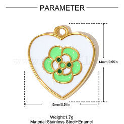 304 Stainless Steel Enamel Pendants&nbsp;STAS-OY004-68G