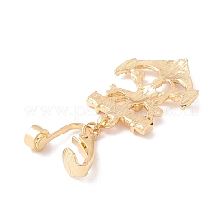 Anchor with Skull Rhinestone Charm Belly Ring&nbsp;AJEW-F057-12G