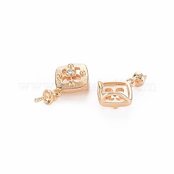 Brass Micro Pave Clear Cubic Zirconia Peg Bails Pendants&nbsp;KK-S364-091