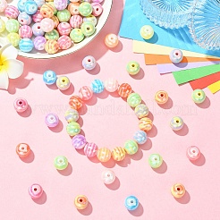 100Pcs 2 Styles AB Color Plated Acrylic Beads&nbsp;SACR-YW0002-05