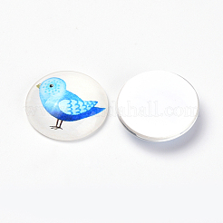 Printed Glass Flat Back Cabochons&nbsp;GGLA-Q056-012-10mm
