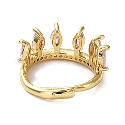 Cubic Zirconia Crown Adjustable Rings&nbsp;RJEW-Q777-10G-02