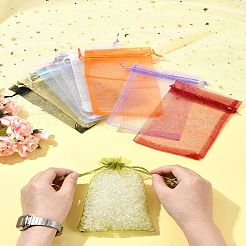 Organza Bags Jewellery Storage Pouches Wedding Favour Party Mesh Drawstring Gift&nbsp;OP-FS0001-04C