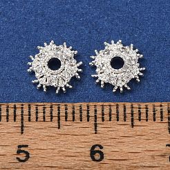 Brass Clear Cubic Zirconia Bead Caps&nbsp;KK-L272-03S