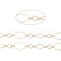 Brass Oval & Ring & Diamond Link Chains&nbsp;CHC-M025-22G