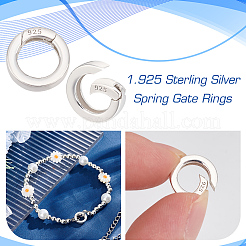 2Pcs 2 Styles 925 Sterling Silver Spring Gate Rings&nbsp;STER-MA0001-02