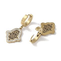Hamsa Hand 304 Stainless Steel Polymer Clay Rhinestone Dangle Earrings&nbsp;EJEW-L283-001G