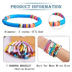 Round Natural & Synthetic Stone Beads Stretch Bracelets Set&nbsp;BJEW-SW00014