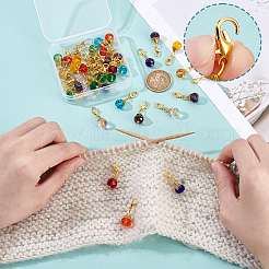 56Pcs 4 Color Glass Pendant Decorations&nbsp;HJEW-GA00044