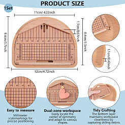Beech Wooden Polymer Clay Earring Hole Drill Guide Plate&nbsp;DIY-PH0035-17