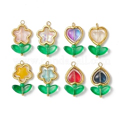 40Pcs Alloy Glass Bead Pendants&nbsp;PALLOY-JF05181-01