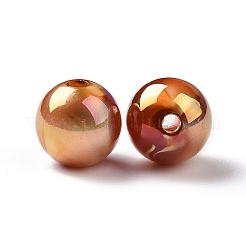 UV Plating Rainbow Iridescent Acrylic Beads&nbsp;X-PACR-H003-12