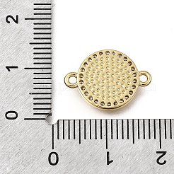 Religion Brass Micro Pave Clear Cubic Zirconia Connector Charms&nbsp;KK-G602-07G-03